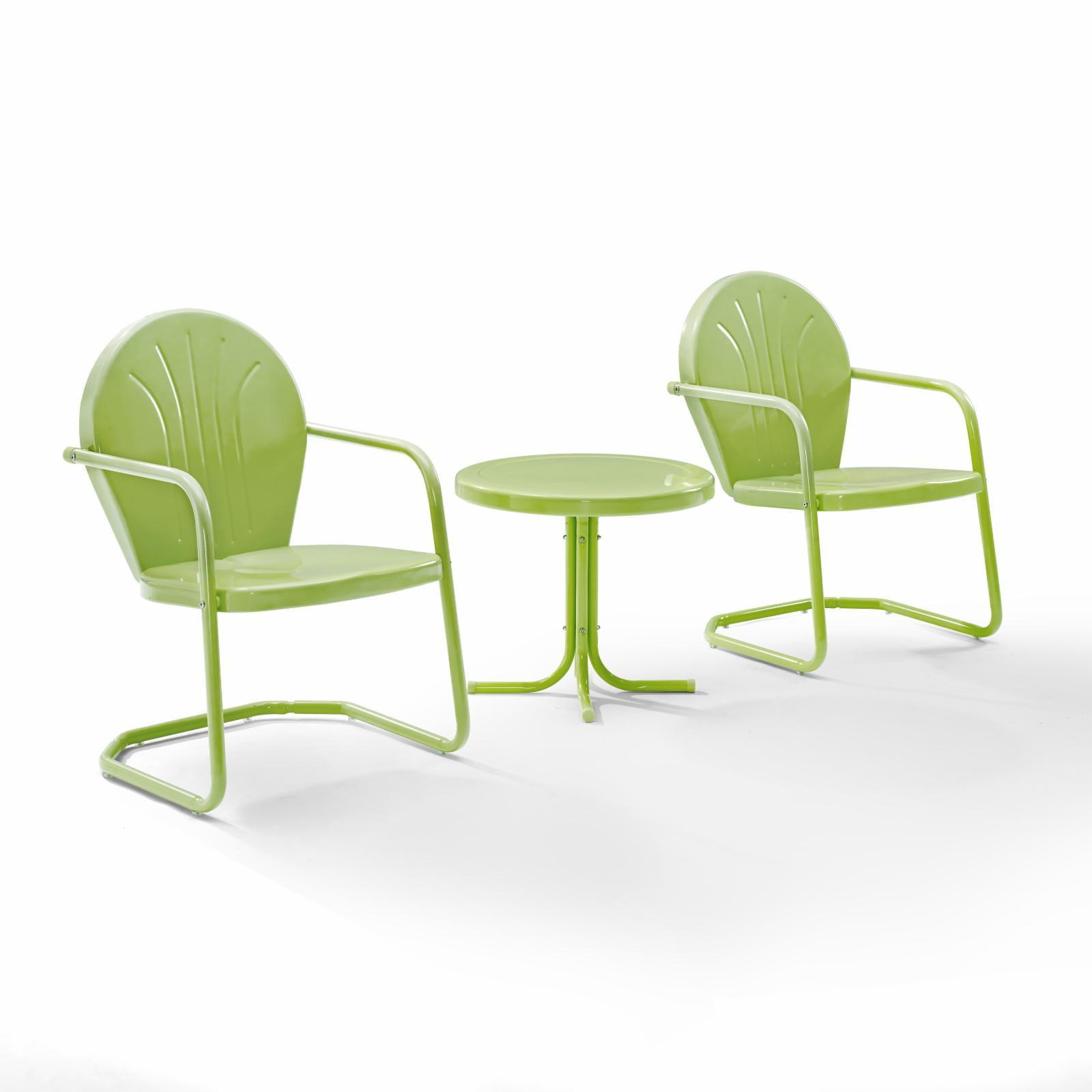 Key Lime Powder-Coated Metal 3-Piece Outdoor Conversation Set