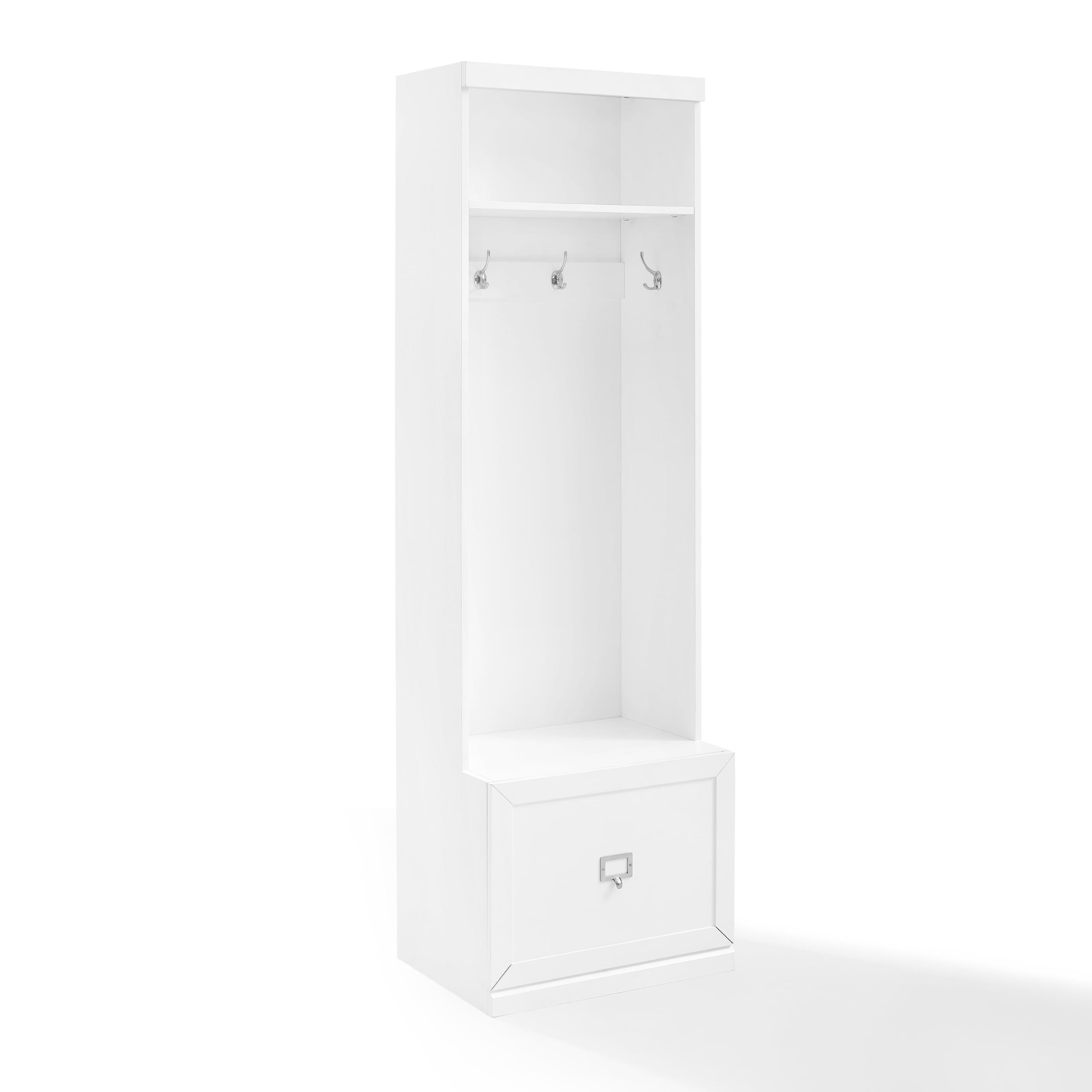 Harper Hall Tree White - Crosley: Mudroom Storage, Entryway Locker with Hooks & Shelf