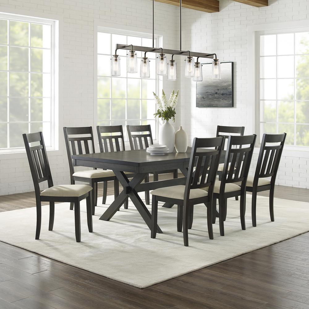 Crosley Furniture Hayden 9 Piece Wood Dining Set in Slate/Cream