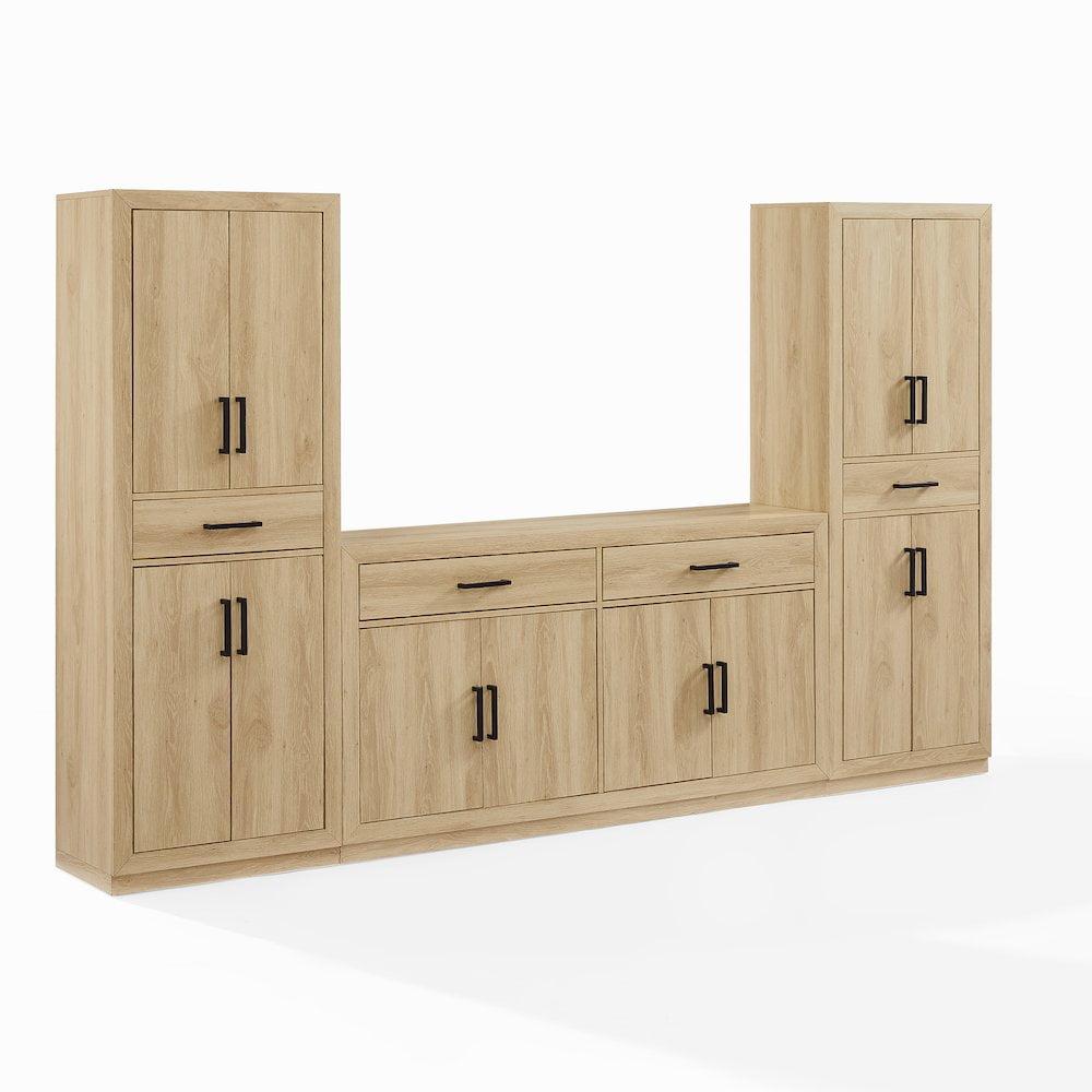Crosley Furniture Isla 3-Piece Sideboard And Pantry Set- Sideboard & 2 Pantries