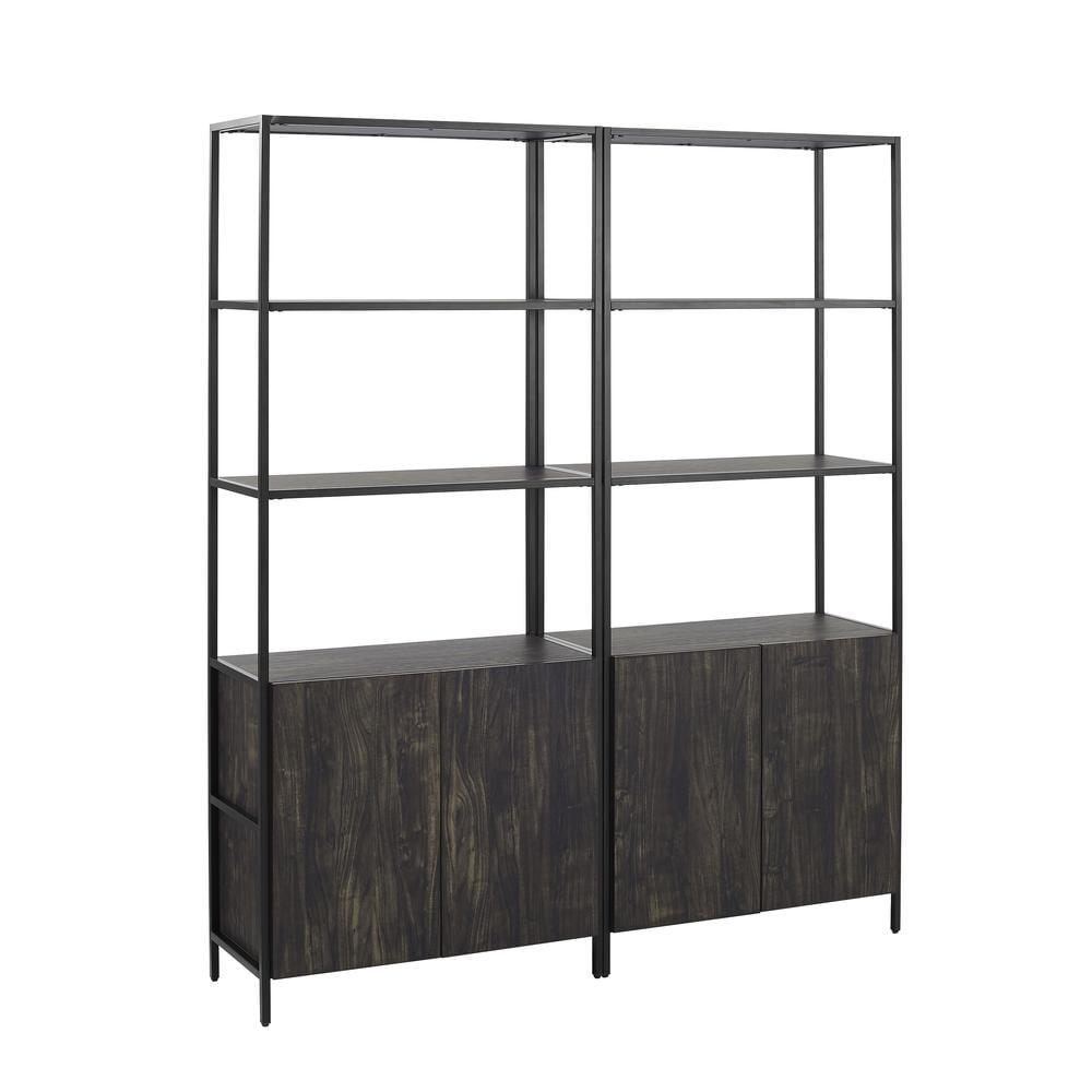 Jacobsen Industrial Brown Ash & Steel 2pc Etagere Set