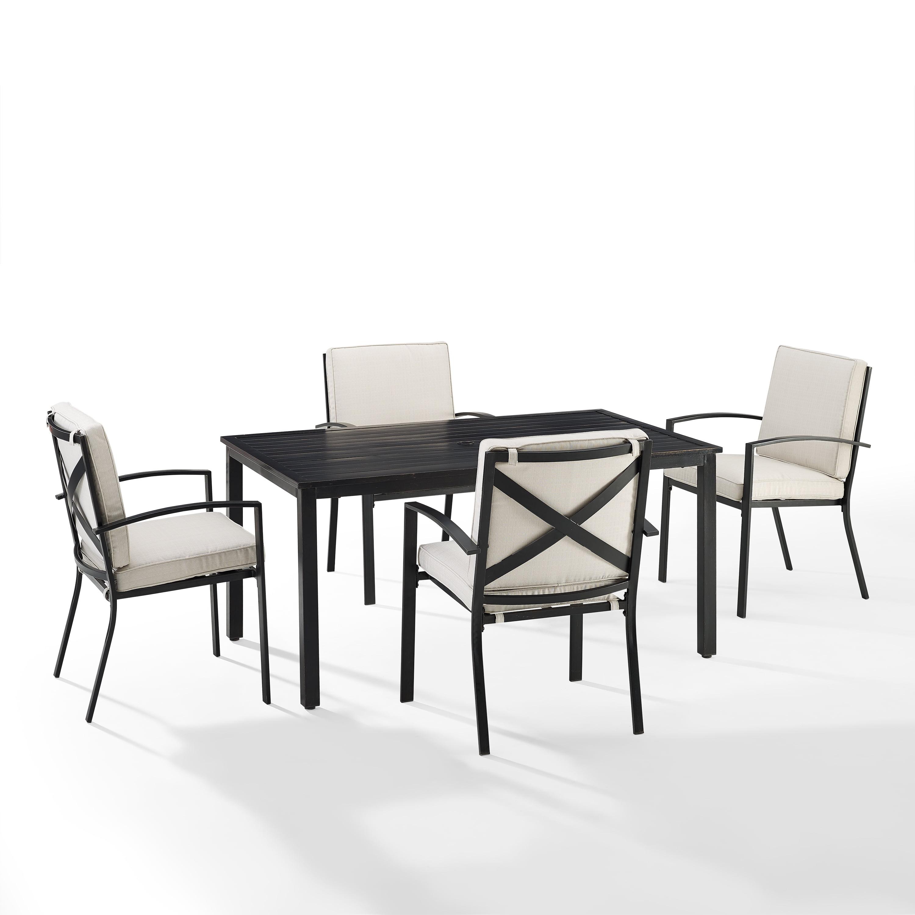 Kaplan 5-Piece Oatmeal and Bronze Outdoor Dining Set