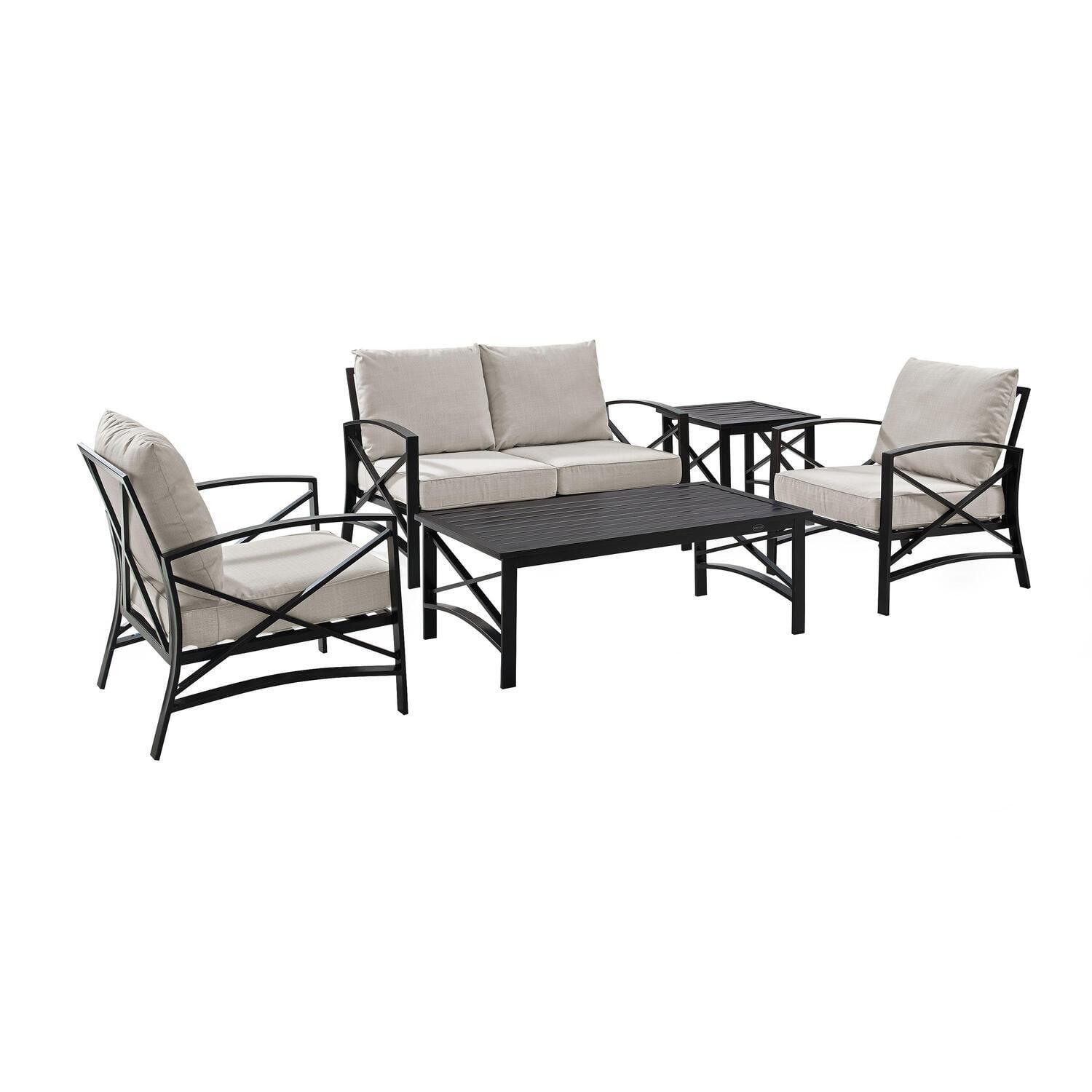 Kaplan 5-Piece Oatmeal and Bronze Outdoor Conversation Set