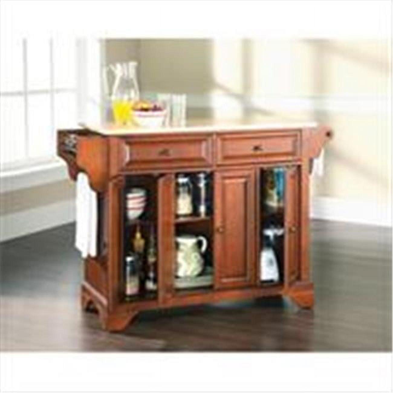 Lafayette Cherry and Natural Wood Kitchen Island Cart