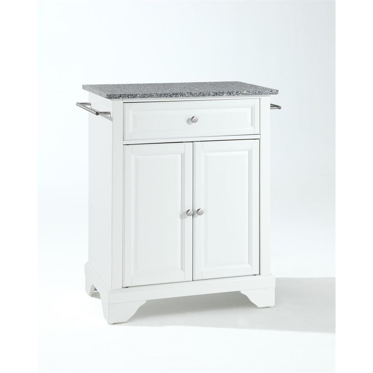 Lafayette Granite Top Portable Kitchen Island/Cart White/Gray - Crosley