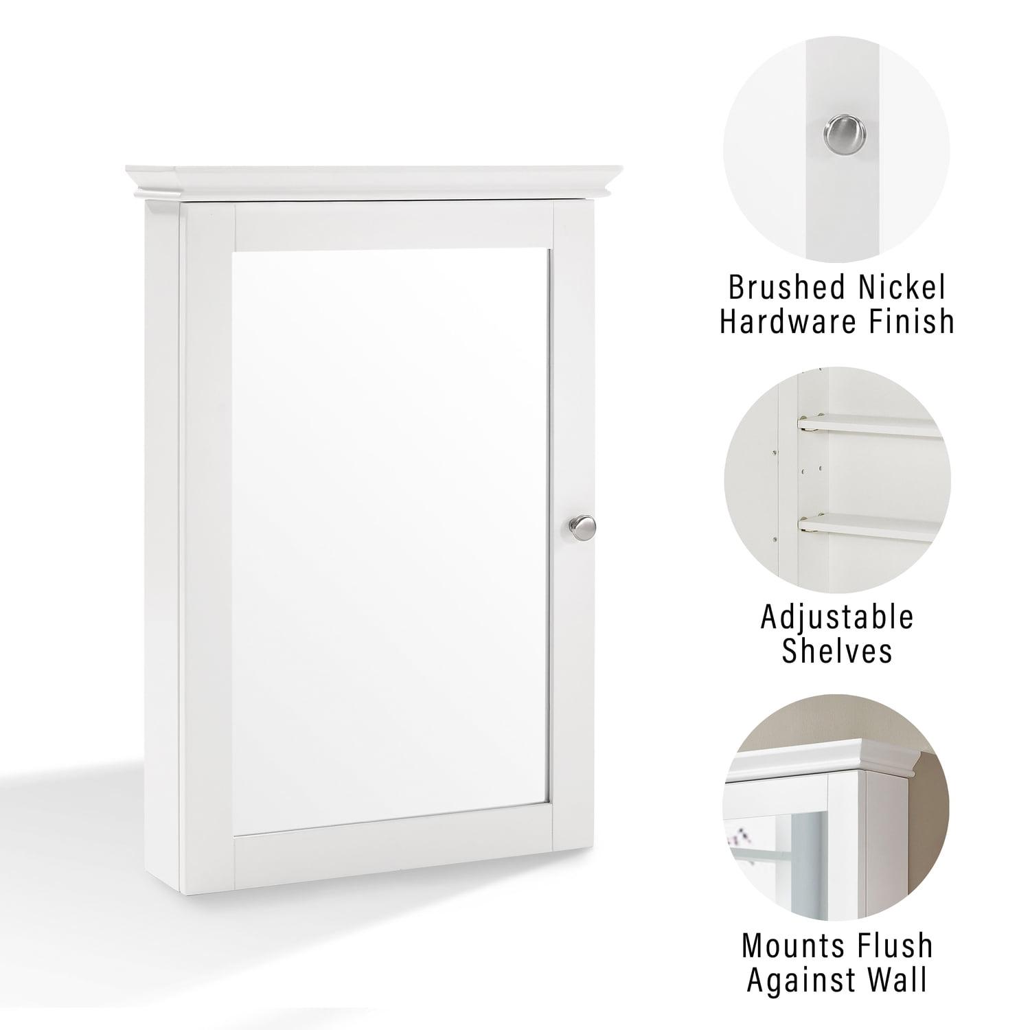 Crosley Lydia Wall Cabinet with Mirror White