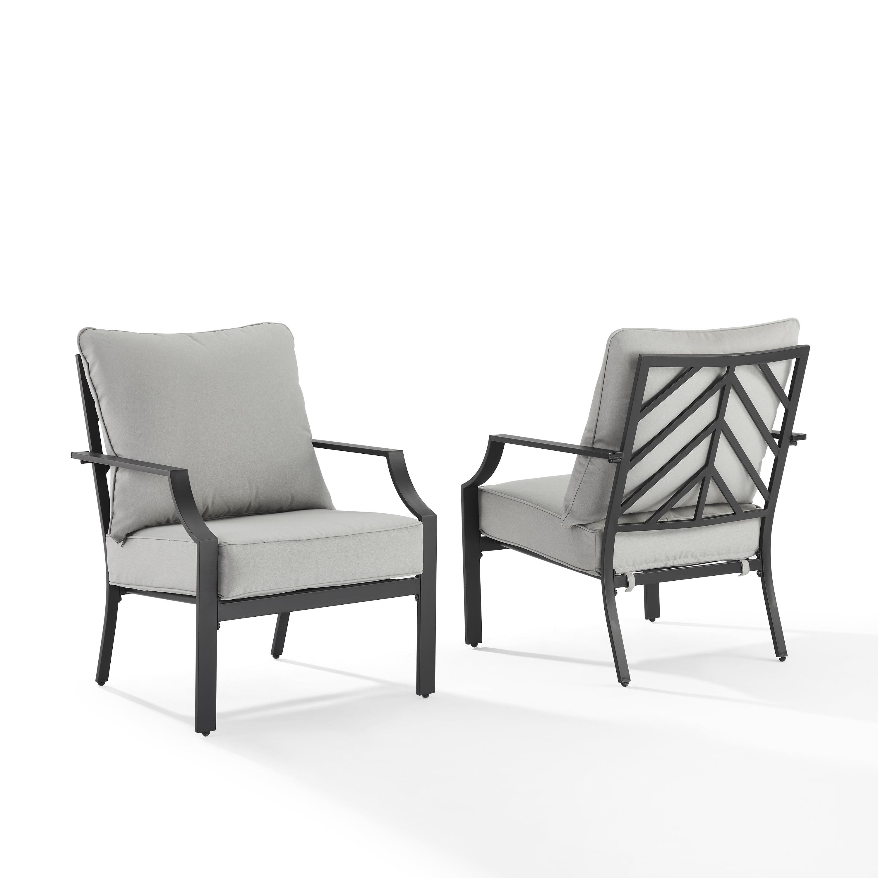 Gray Cushioned Outdoor Dining Chair Set