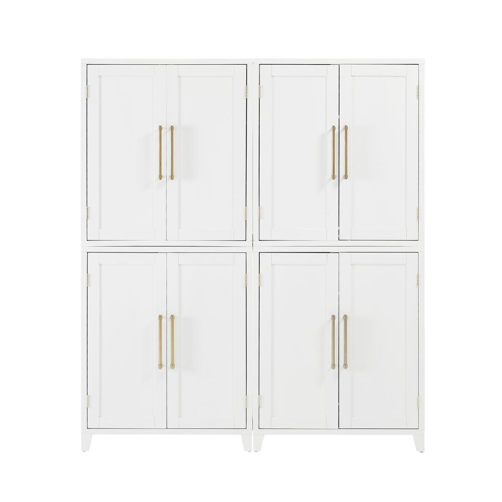 Crosley 70" Roarke 2pc Kitchen Pantry Storage Cabinet Set White