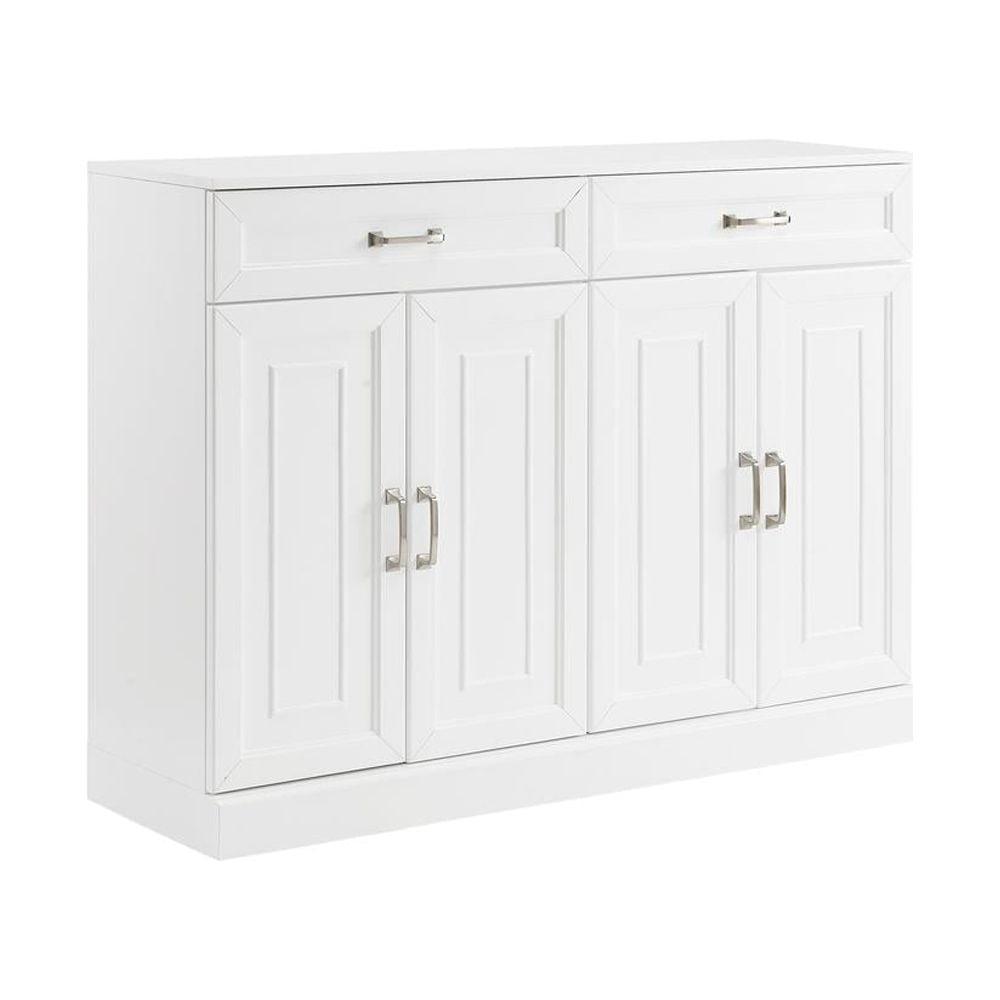 Stanton Sideboard White - Crosley: Adjustable Shelves, 2 Drawers, Traditional Farmhouse Design