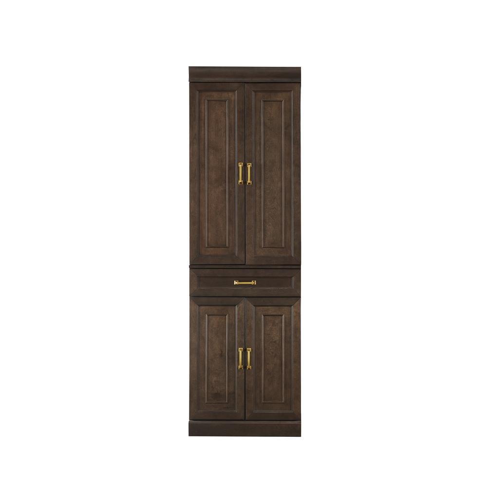 Crosley 78" Stanton Kitchen Storage Pantry Cabinet Coffee: Modular Design, 5 Adjustable Shelves, Wood Veneer