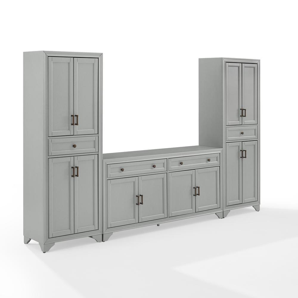 3pc Tara Sideboard and Pantry Set Distressed - Crosley