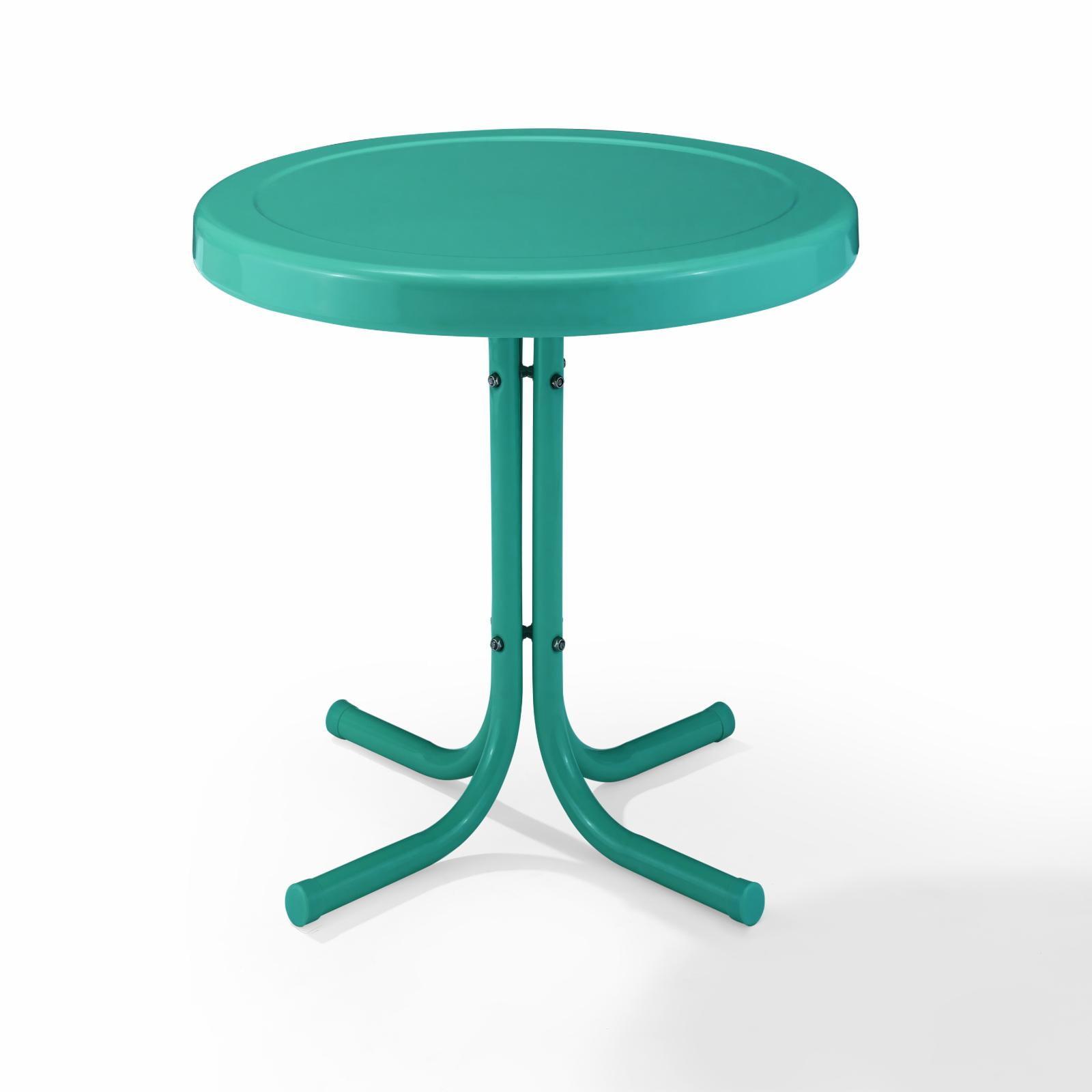 Retro Griffith Turquoise Steel Outdoor Side Table