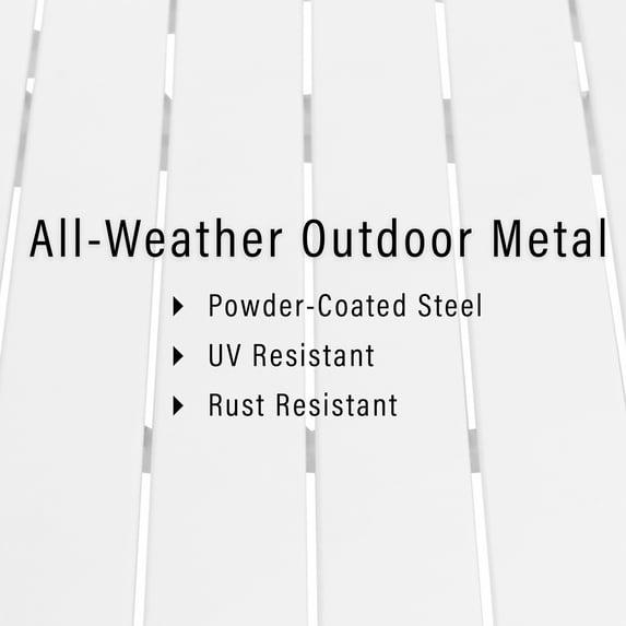 Kaplan Loveseat White/Teal - Crosley: UV-Resistant, Padded Outdoor Sofa with Steel Frame, Seats 2