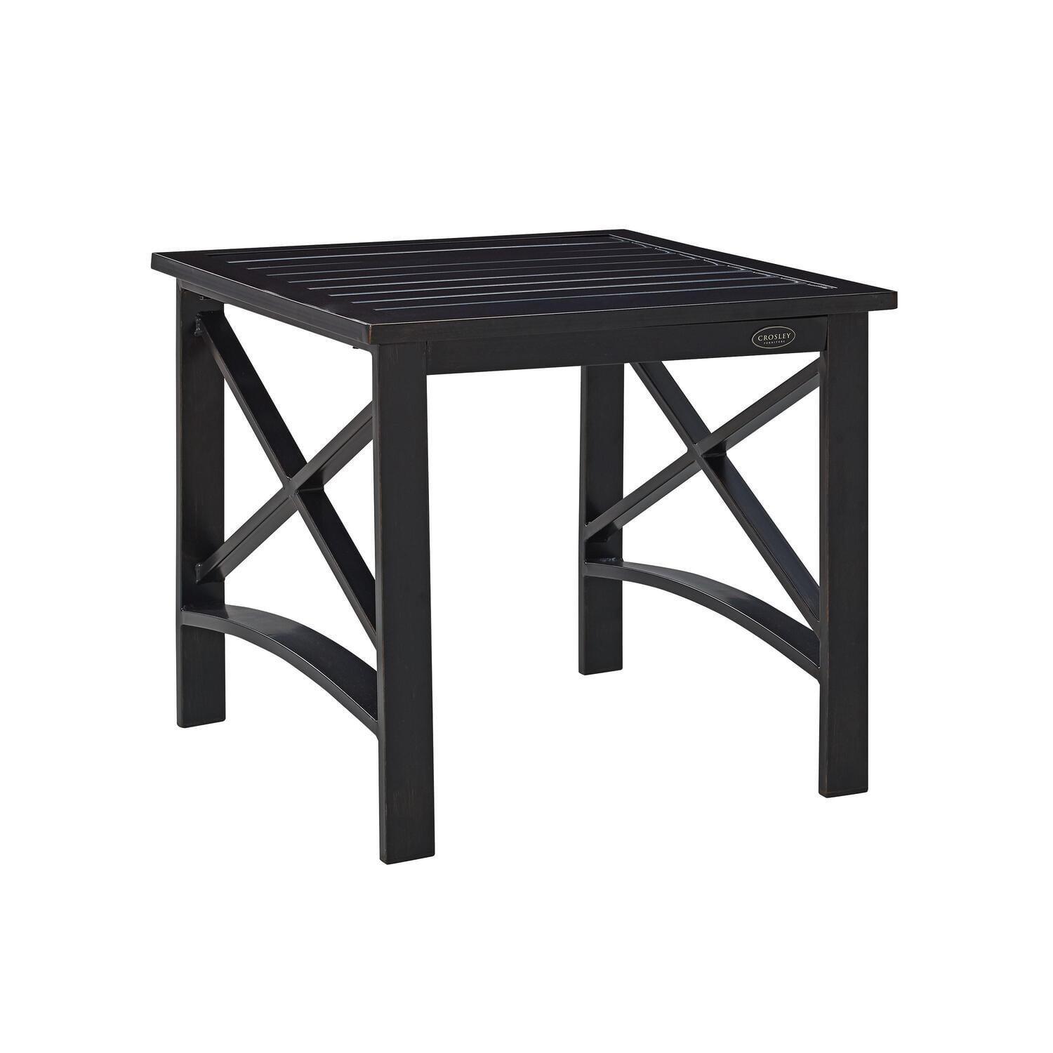 Kaplan 26" Oiled Bronze Steel Outdoor Side Table