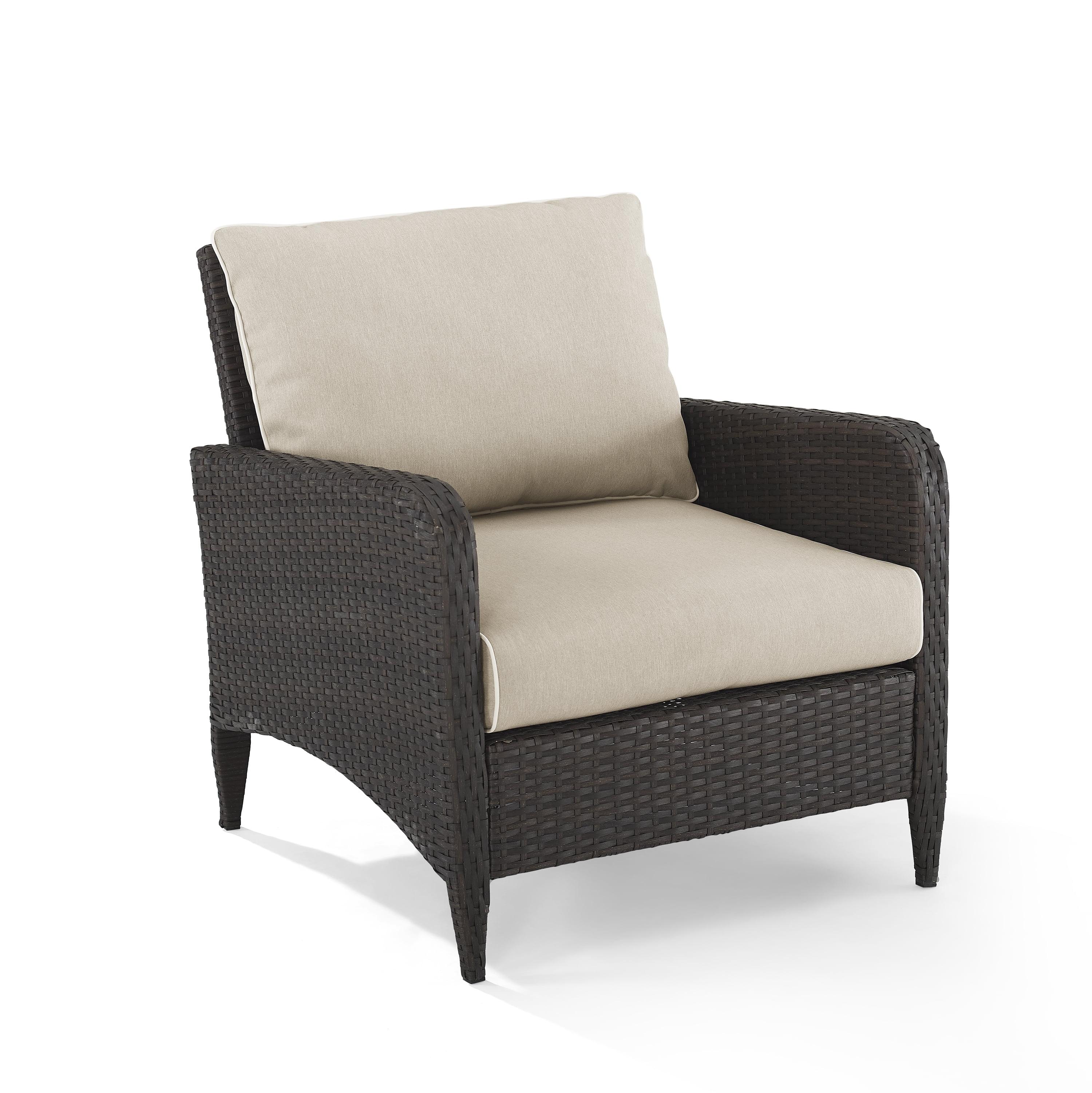 Kiawah Gray Woven Outdoor Accent Chair with Cushions