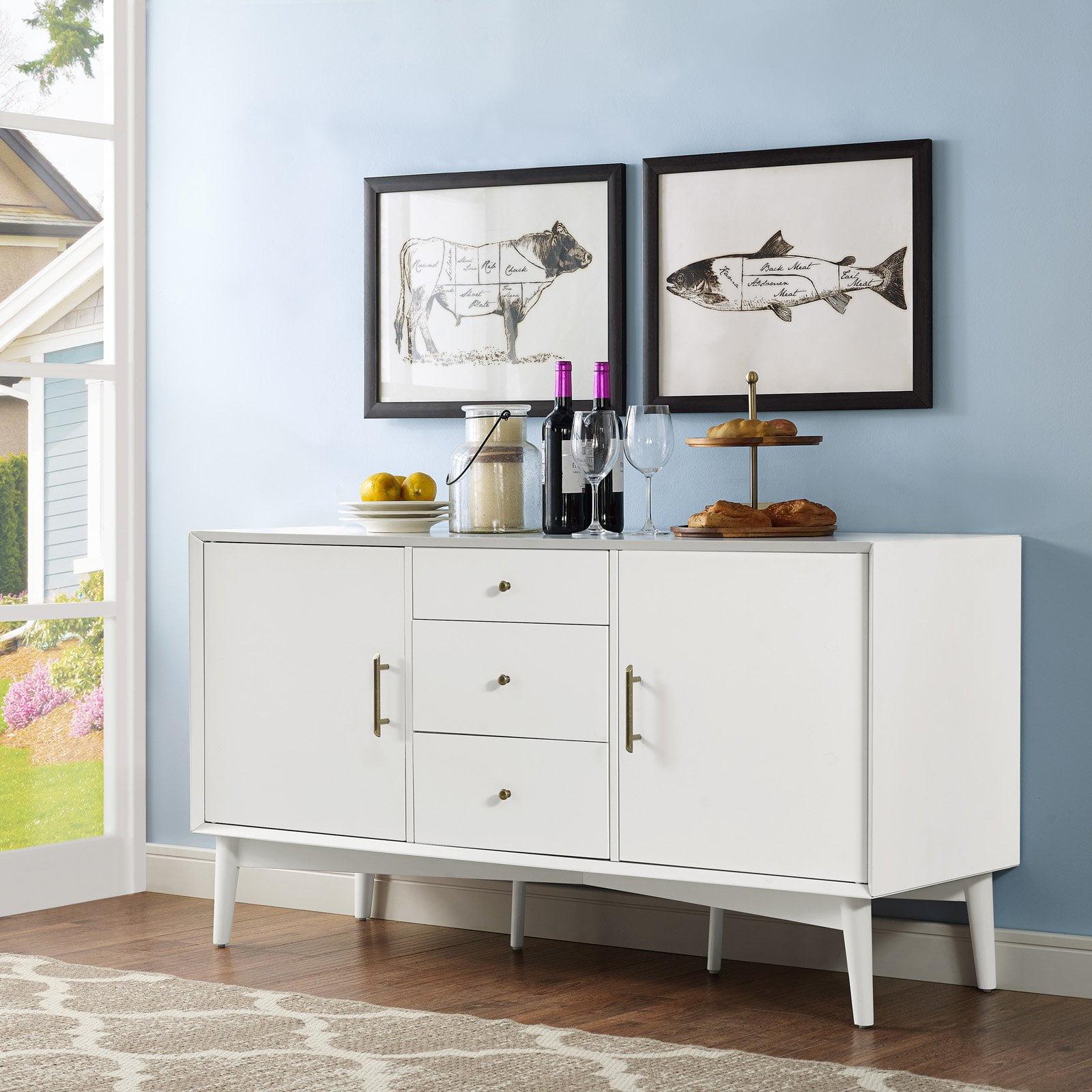 Landon 63'' White Wood Mid-Century Modern Sideboard