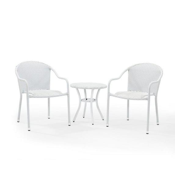 Palm Harbor 3pc Outdoor Wicker Seating Set: Resin Weave, Powder-Coated Steel - Crosley