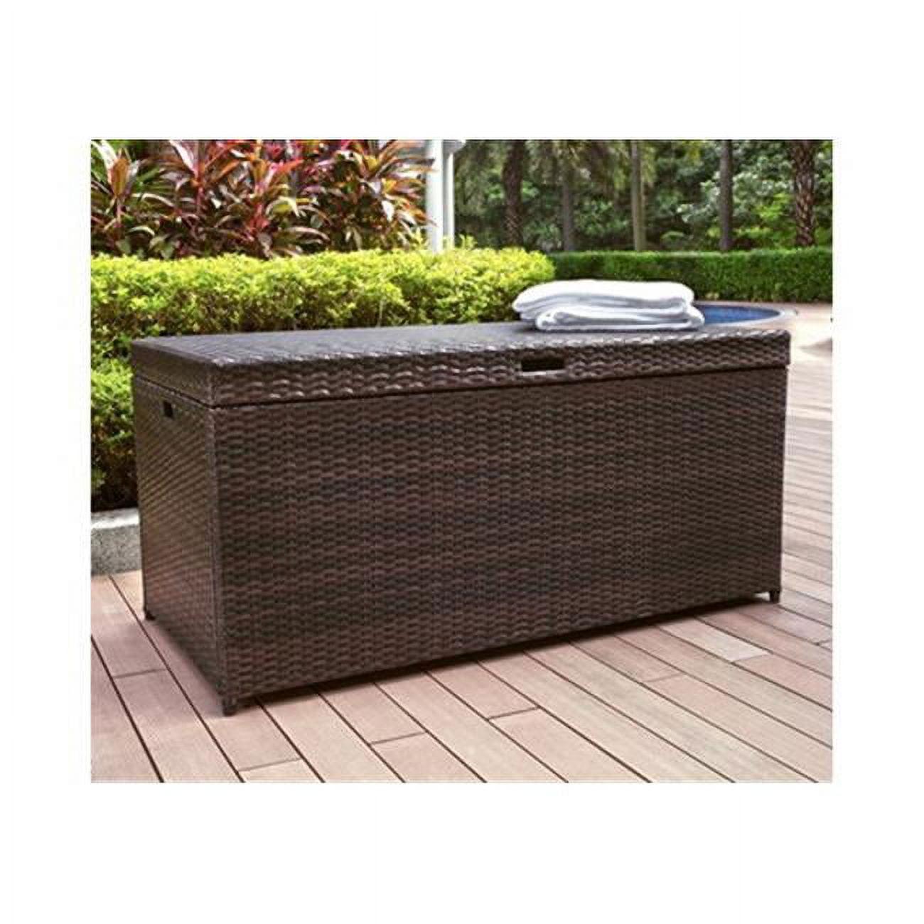 104.5gal Palm Harbor Steel Outdoor Deck Box Brown - Crosley: UV-Resistant Patio Storage with Hinged Top