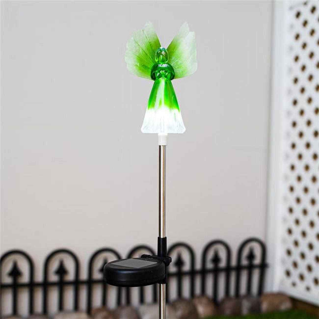 Green and White Solar LED Angel Garden Stake Light