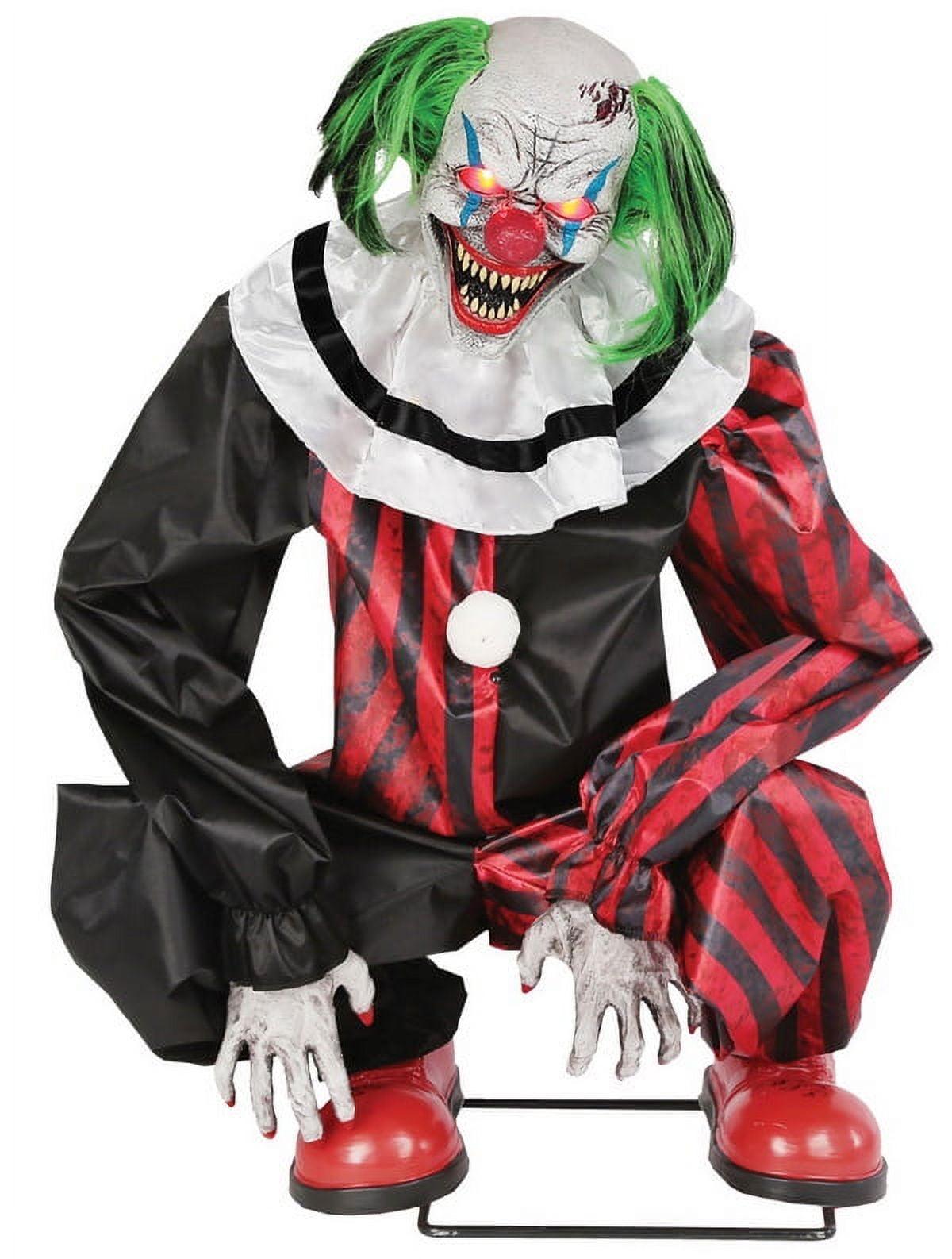 Seasonal Visions Animated Crouching Clown Halloween Decoration -  - Red