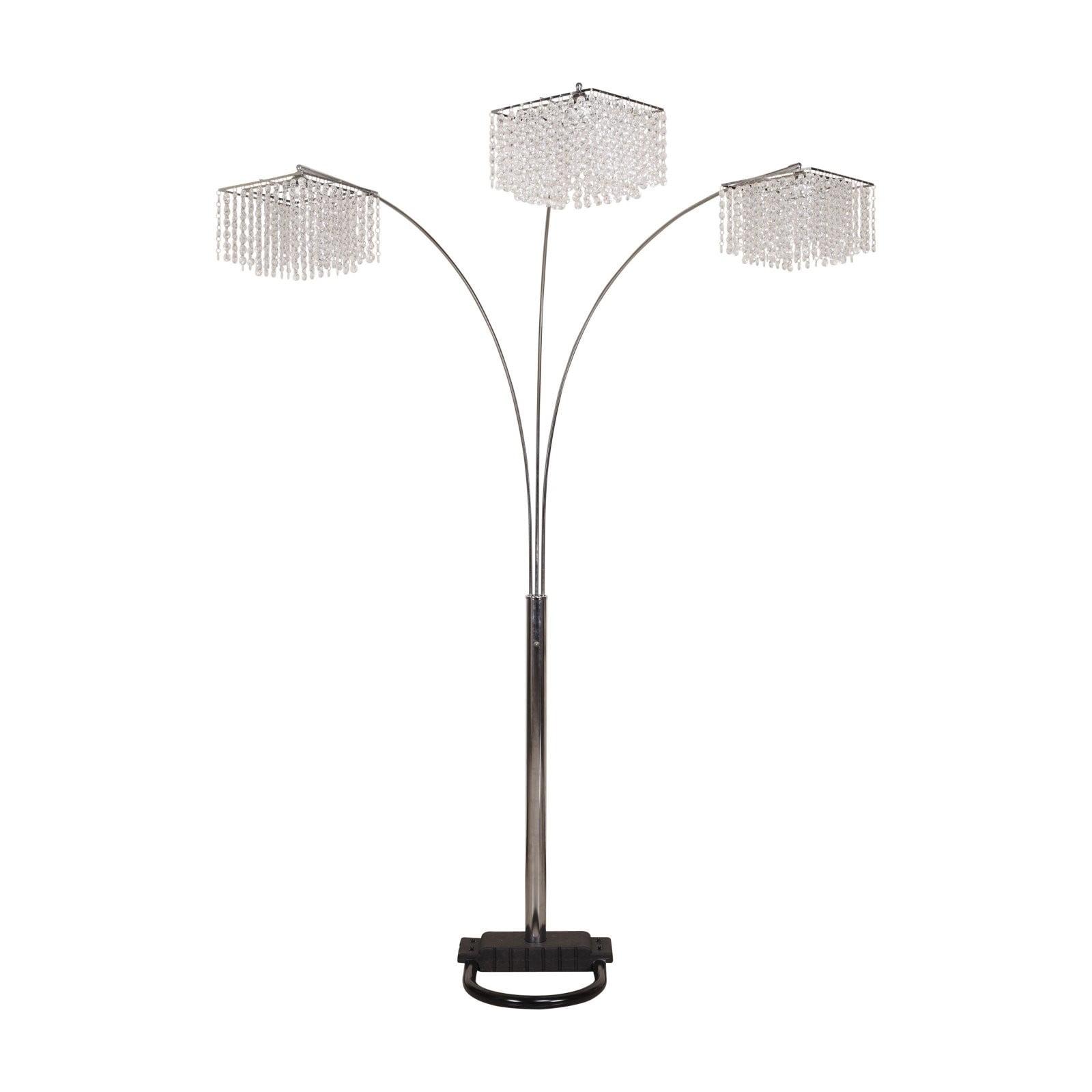 Crown Mark Chrome and Crystal Chandelier Table Lamp