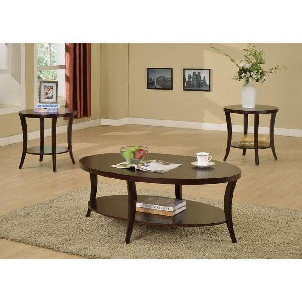 Perth Contemporary Oval Shelf Coffee Table Set