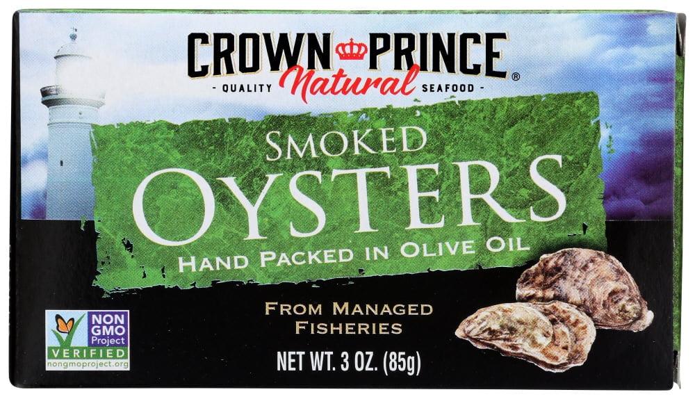 Crown Prince Natural Naturally Smoked Oysters in Pure Olive Oil, 3.0 OZ