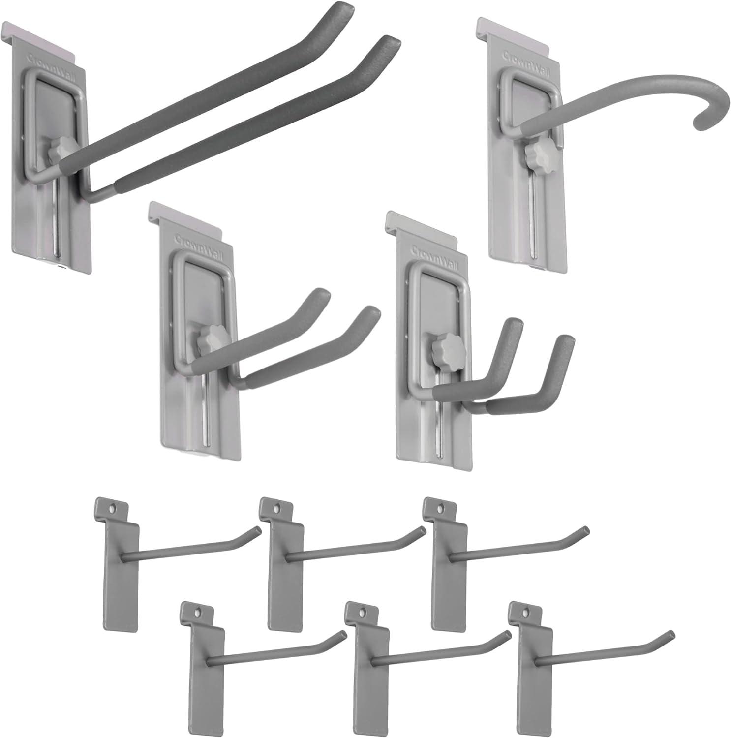 CrownWall 10-Piece Gray Steel Slatwall Hook Kit