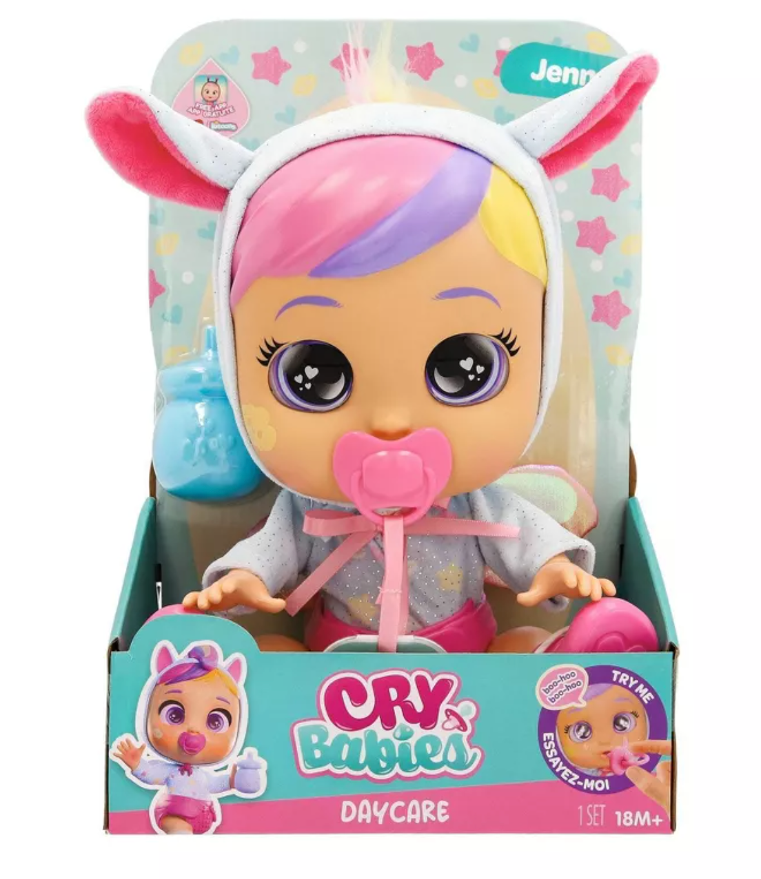 Cry Babies Day Care Jenna 12" Baby Doll w/ Light Up Eyes and Pegasus Themed Outfit