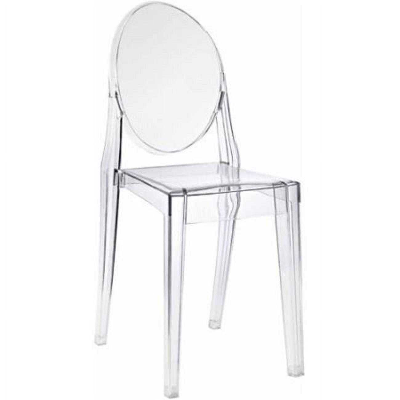 Mid-Century Polished Clear Acrylic Dining Chair