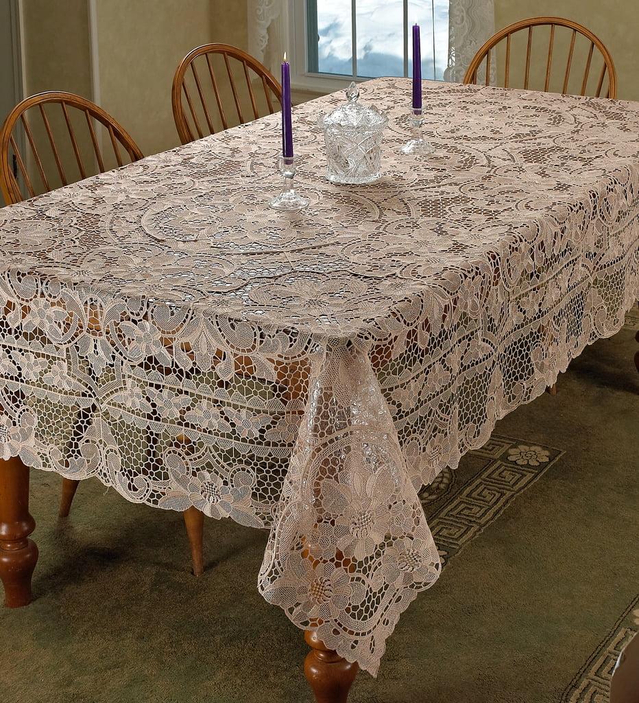 Violet Linen Crystal Lace Tablecloth