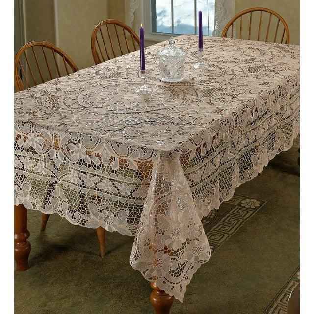 Violet Linen Crystal Lace Tablecloth