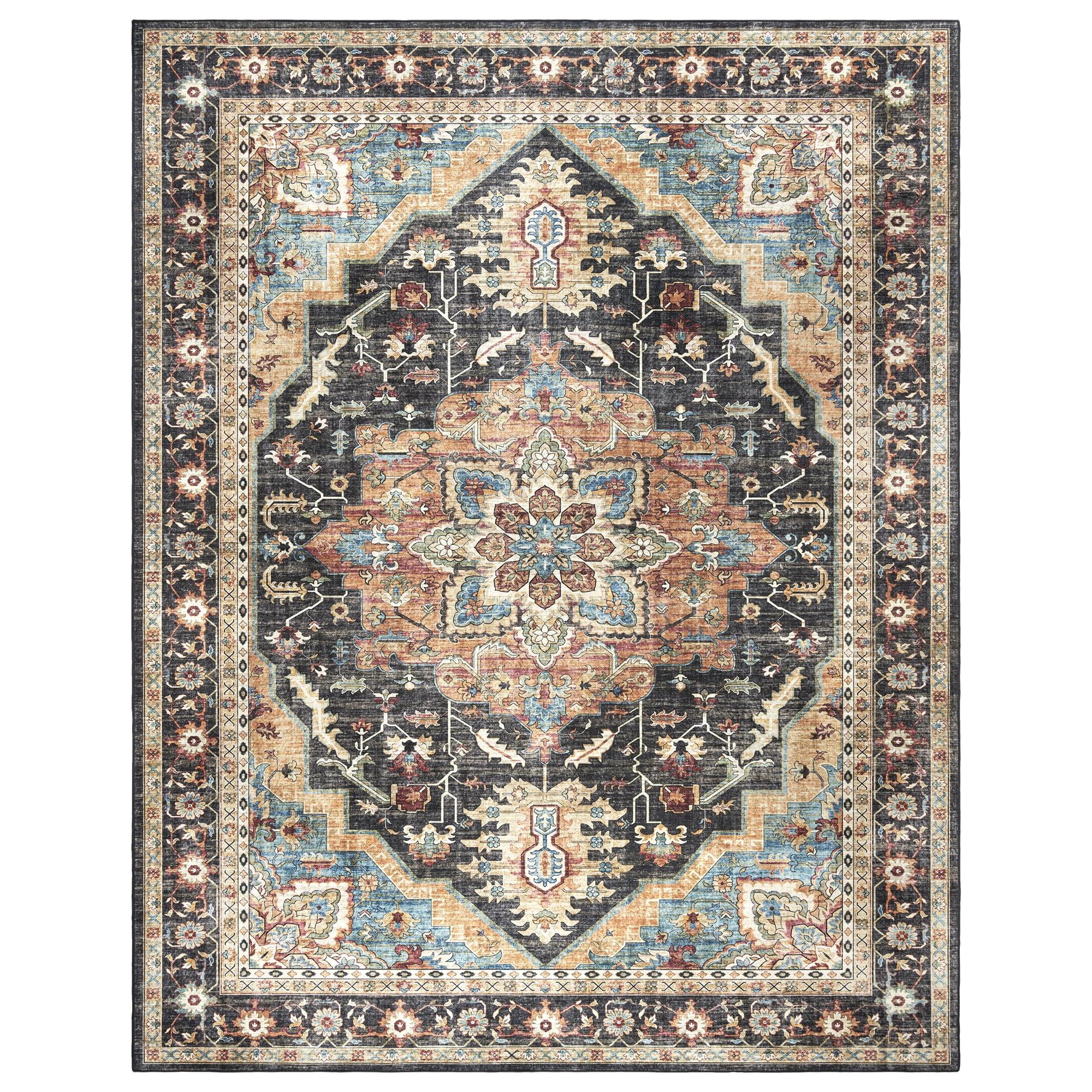 Gertmenian Crystal Print Tiefi Washable Digital Print Traditional Medallion Area Rug