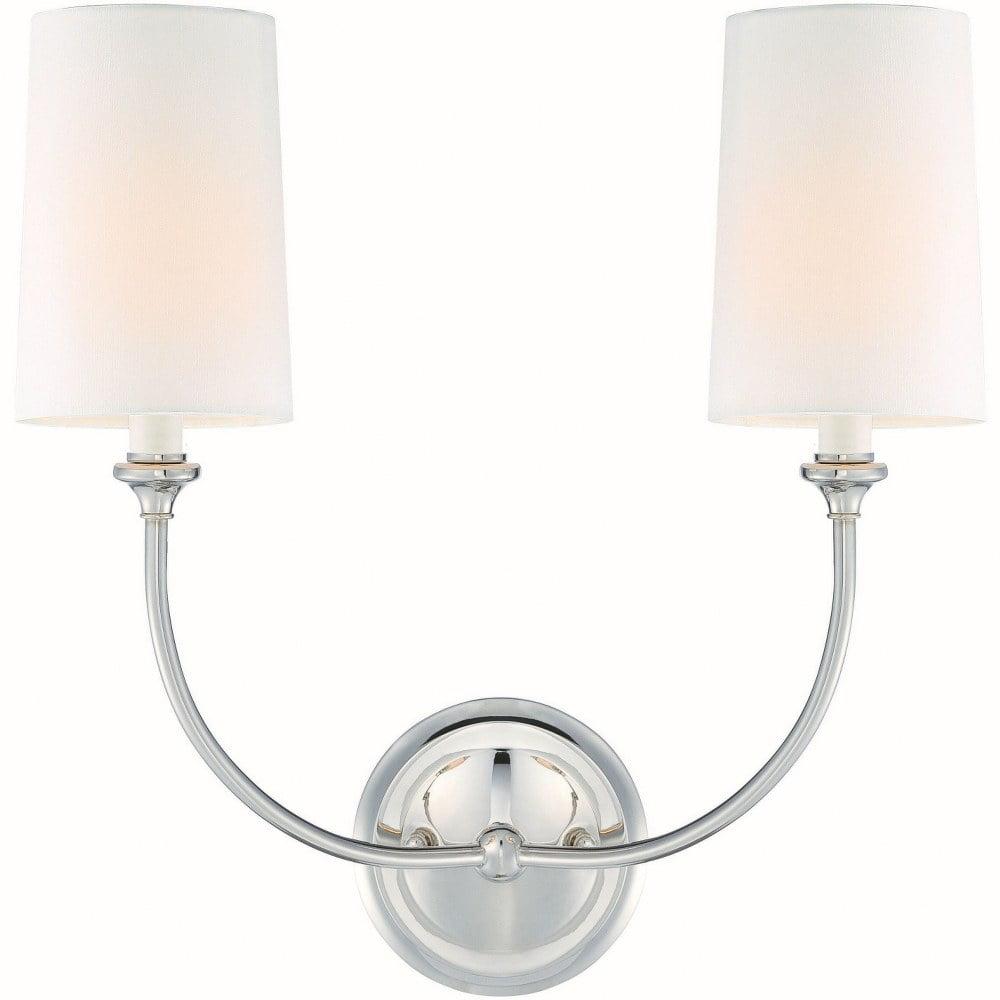 2242-PN-Crystorama Lighting-Sylvan - 2 Light Wall Sconce-Polished Nickel Finish