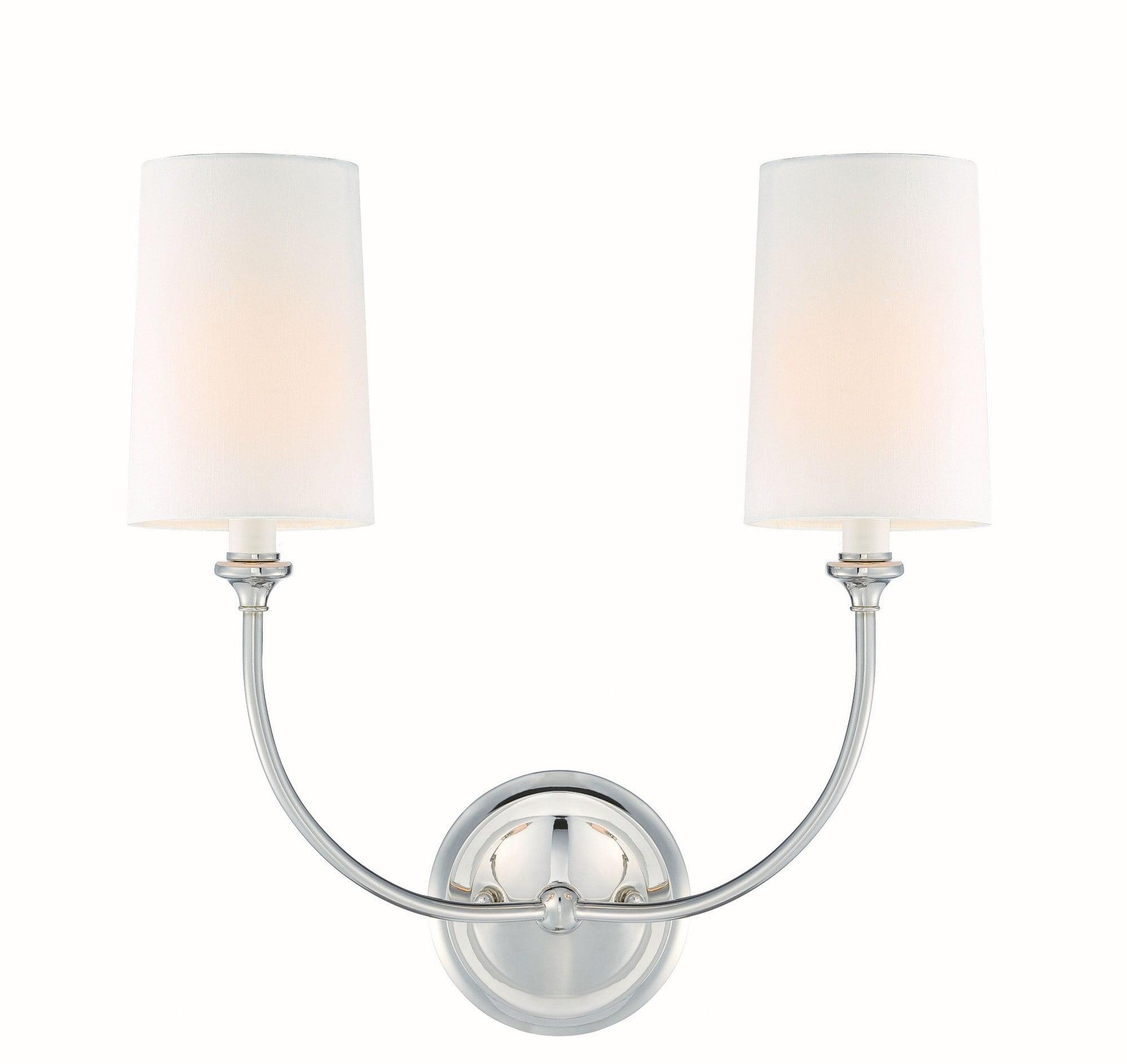 2242-PN-Crystorama Lighting-Sylvan - 2 Light Wall Sconce-Polished Nickel Finish