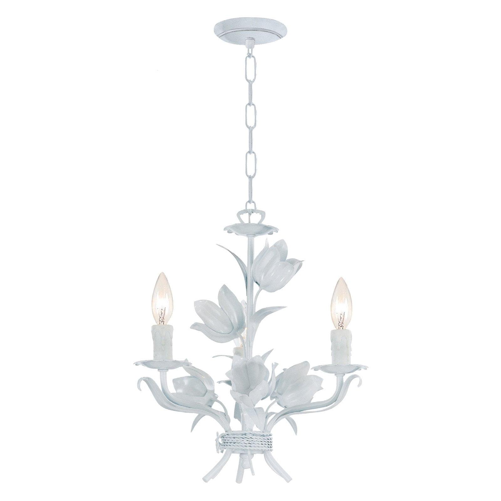 Southport Tulip Bloom 3-Light Chandelier in Wet White