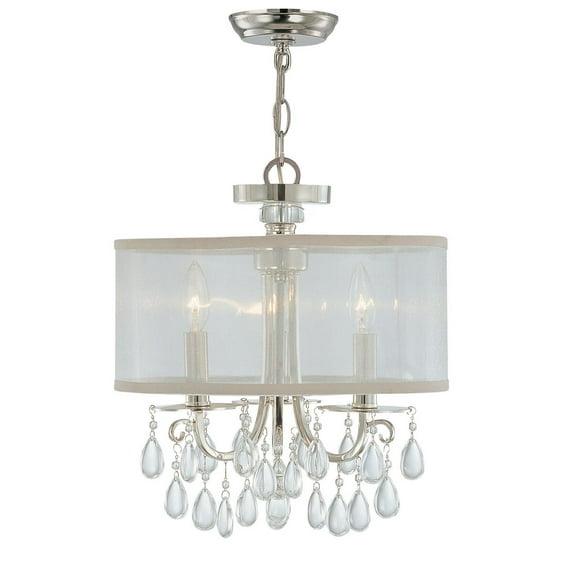 Crystorama 5623-CH Hampton Pantalla de Tambor de 3 Luces