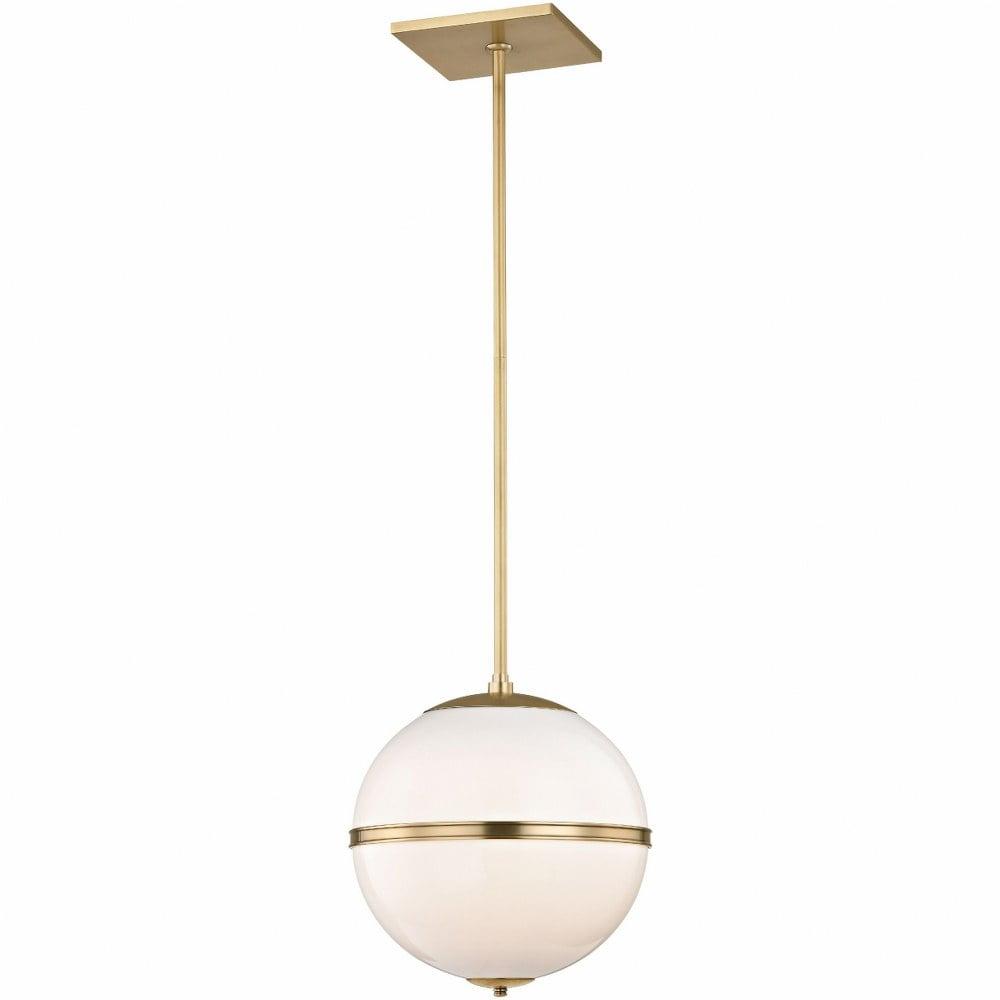 2112-AG-Crystorama Lighting-Truax - One Light Pendant in Classic Style - 12 Inches Wide by 13.5 Inches High-Aged Brass Finish