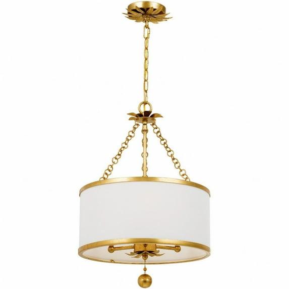 Crystorama Lighting Broche 3 - Light Chandelier in  Antique Gold