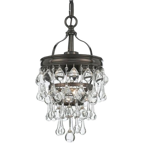 Crystorama Calypso 7 1/2"W Vibrant Bronze and Crystal Mini Chandelier
