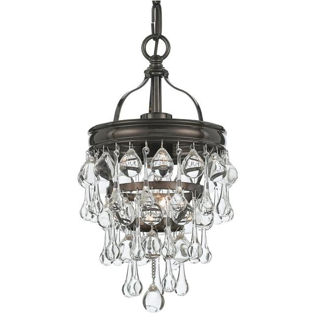 Crystorama Calypso 7 1/2"W Vibrant Bronze and Crystal Mini Chandelier