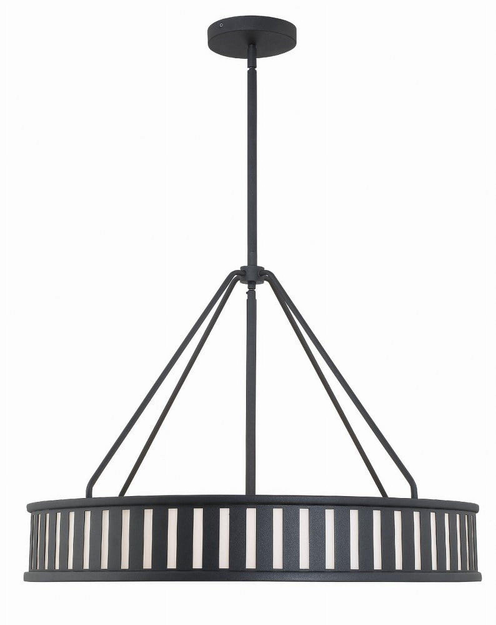 Crystorama Kendal 6 Light Black Forged Pendant - 28"W x 20.5"H