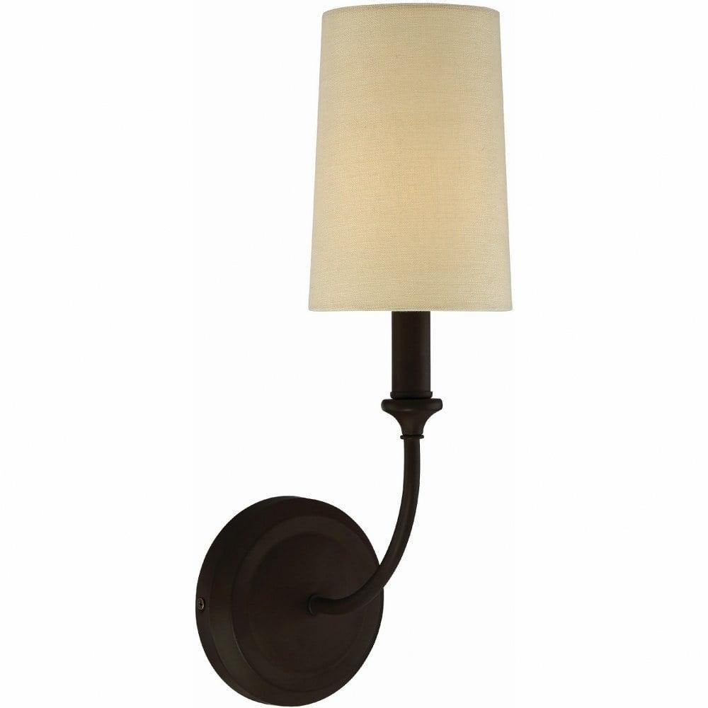 Crystorama Libby Langdon for  Sylvan 1 Light Dark Bronze Sconce - 4.87'' W x 15.75'' H x 7.75'' D