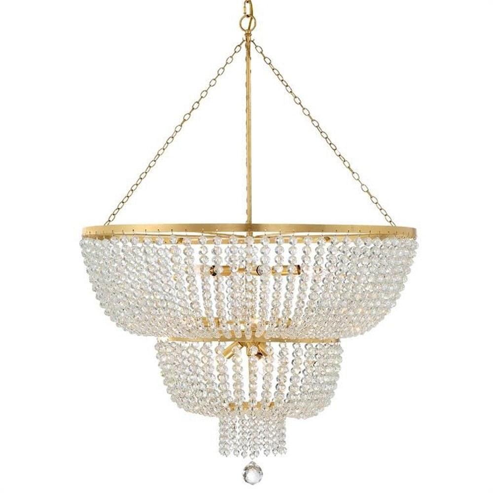 12 Light Chandelier In Classic Style 32 Inches Wide By 46 Inches High-Antique Gold Finish Crystorama Lighting 612-Ga