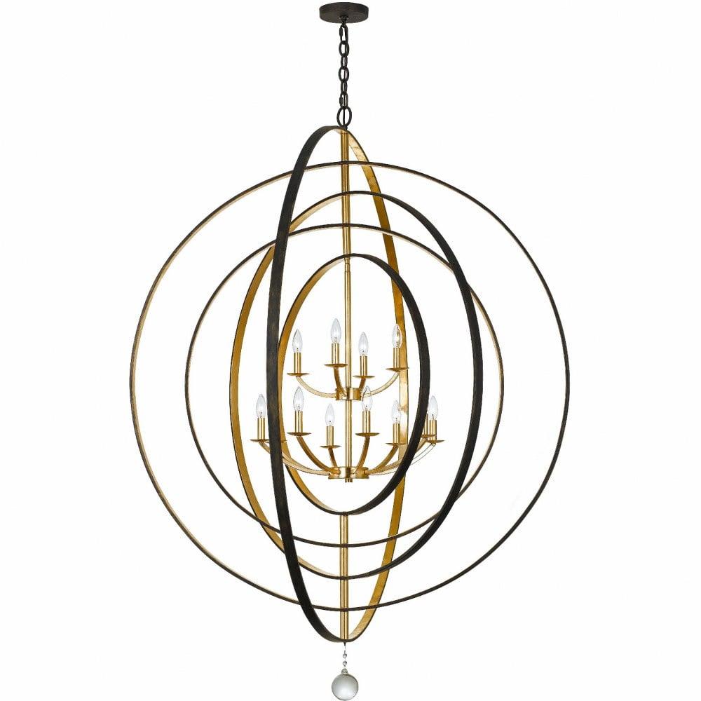 Twelve Light Chandelier In Classic Style 60 Inches Wide By 63 Inches High-English Bronze/Antique Gold Finish    -Traditional Installation Crystorama
