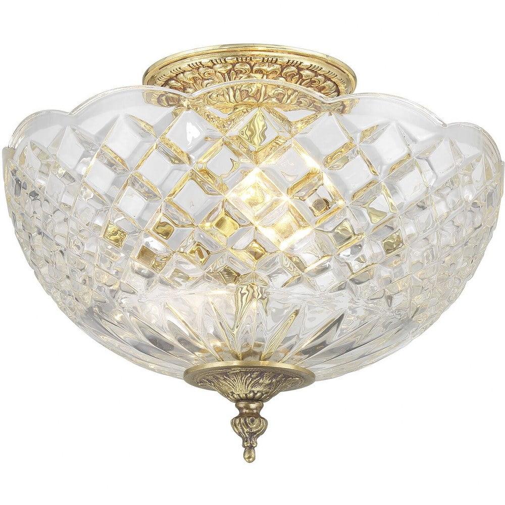 Crystorama Lighting 2 - Light Flush Mount in  Olde Brass