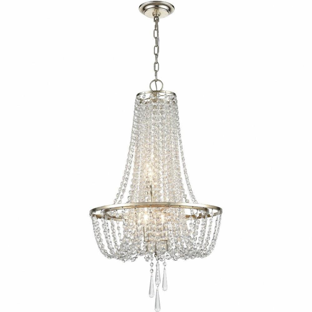 Crystorama Lighting Arcadia 4 - Light Chandelier in  Antique Silver