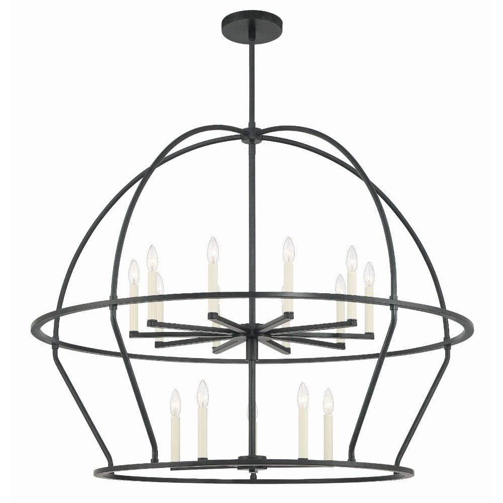 Crystorama Lighting Abbott 15 - Light Chandelier in  Black