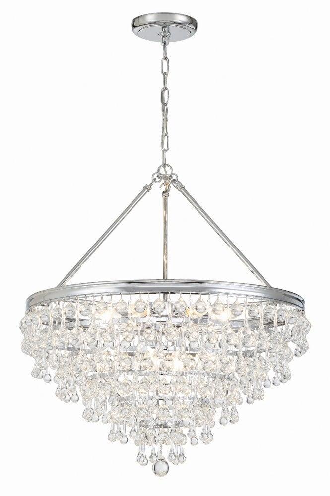 Polished Chrome Crystal 8-Light Chandelier