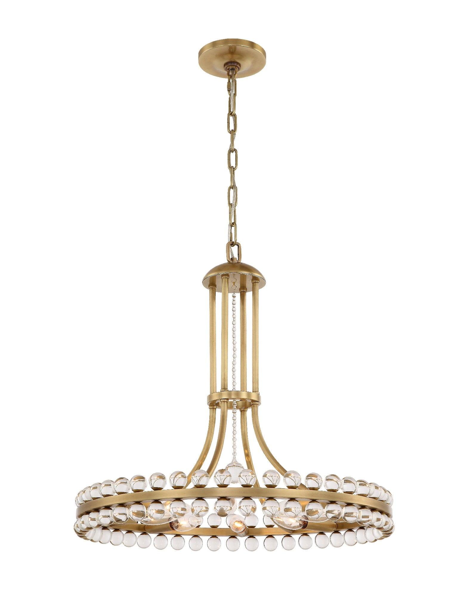 Crystorama Lighting Clover 8 - Light Chandelier in  Aged Brass
